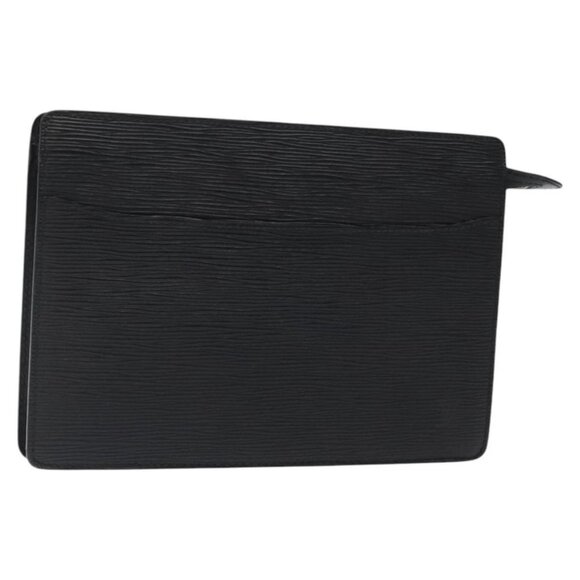 LOUIS VUITTON Epi Pochette Homme Clutch Bag Black Noir - Picture 1 of 15